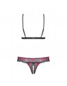 Ensemble ouvert 2 pcs Tulia noir et fuchsia/Jesyh.com