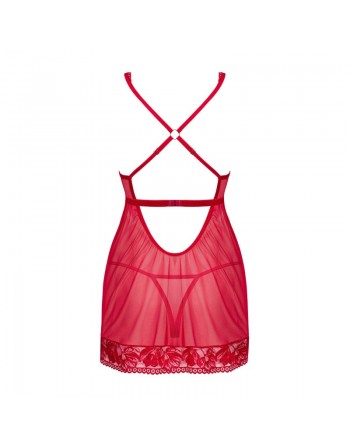 Babydoll et String rouge Lacelove/Jesyh.com