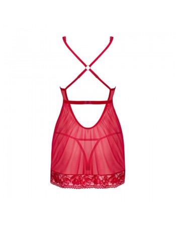 Babydoll et String rouge Lacelove/Jesyh.com