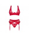 Ensemble 3 pièces Lacelove rouge/Jesyh.com