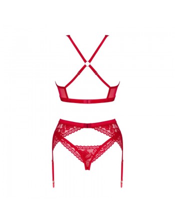 Ensemble 3 pièces Lacelove rouge/Jesyh.com