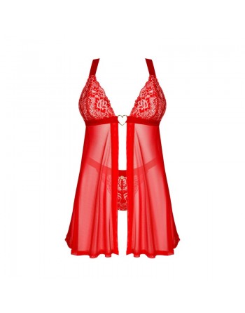 Babydoll et string Elianes Rouge/jesyh.com