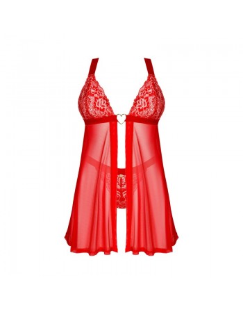 Babydoll et string Elianes Rouge/jesyh.com