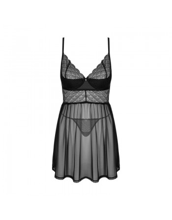 Babydoll Chemeris et String noir/Jesyh.com