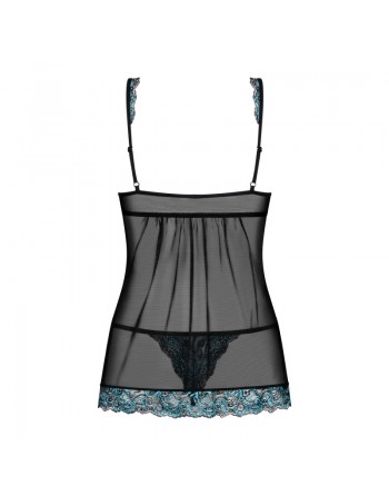 Babydoll Amanta noir et turquoise