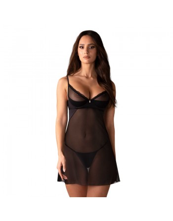 Nuisette et string Stelisa Noir/Jesyh.com