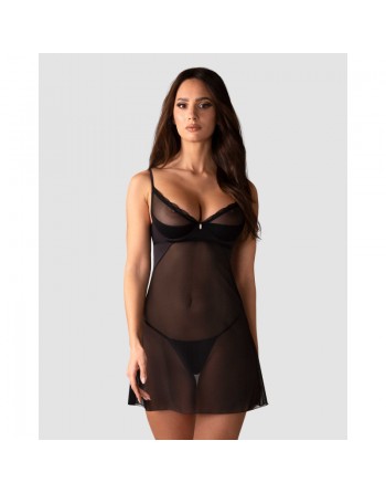 Nuisette et string Stelisa Noir/Jesyh.com