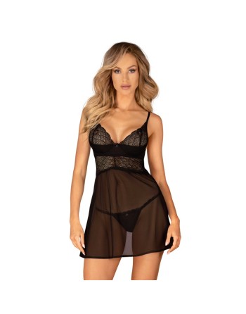 Babydoll et String Chemeris noir/Jesyh.com
