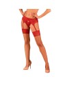 Bas jarretelles Lacelove rouge/Jesyh.com