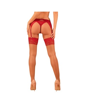 Bas jarretelles Lacelove rouge/Jesyh.com