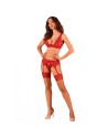 Bas jarretelles Lacelove rouge/Jesyh.com