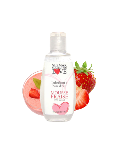 Lubrifiant 100% naturel à base d'eau mousse fraise 90 ml/Jesyh.com