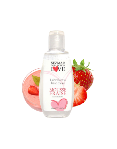 Lubrifiant 100% naturel à base d'eau mousse fraise 90 ml/Jesyh.com