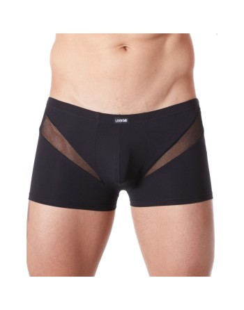 Boxer noir sexy avec fine résille en V/Jesyh.com