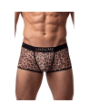 Boxer noir en résille imprimé léopard/Jesyhn.com