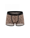 Boxer  noir en résille imprimé léopard/Jesyh.com