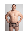 Boxer noir en résille imprimé léopard/Jesyh.com