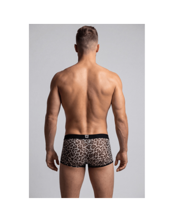 Boxer gris en résille imprimé léopard/Jesyh.com