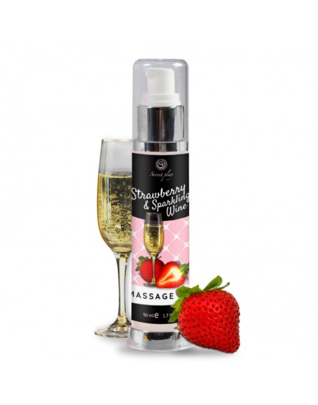 Huile de massage stimulante fraise et vin pétillant 50 ml/Jesyh